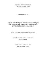Một số giải pháp quản lý nâng cao chất lượng đào tào ở trường trung cấp chuyên nghiệp kỹ thuật công nghệ sara nghệ an luận văn thạc sĩ khoa học giáo dục 