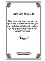 Tài liệu Tiểu luận: Thực trạng vận dụng quy luật giá trị vào nền kinh tế nước ta thời gian qua và những giải pháp doc
