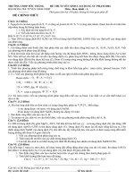 Gián án Đề thi tuyển sinh CĐSP Sóc Trăng, Khối A, Môn Hoá..