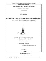Enseigner l'expression orale aux élèves de seconde à travers des images 