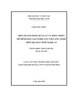 Một số giải pháp quản lý và phát triển mô hình đào tạo nghề gắn với làng nghề trên địa bàn tỉnh nghệ an 
