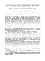 Tài liệu INCREASED INTERACTIVITY TO REDUCE DROP-OUT RATE ON DISTANCE LEARNING PROGRAMS pptx