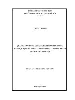 Quản lí ứng dụng công nghệ thông tin trong dạy học tại các trung tâm giáo dục thường xuyên trên địa bàn hà nội 