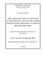 Thực trạng lỗi sử dụng tiếng việt của học sinh lớp 2, lớp 3 dân tộc h'mông ở huyện kỳ sơn, tỉnh nghệ an và một số biện pháp khắc phục 