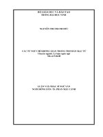 Các từ chỉ không gian trong thơ hàn mặc tử 