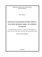 Applying task based instruction in teaching reading skill to nursing students 