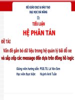 Slide gắn bó dữ liệu trong hệ quản lý bãi đỗ xe và đưa ra giải thuật sắp xếp các message đến dựa trên đồng hồ lôgíc 