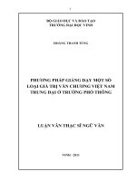 Phương pháp giảng dạy một số loại giá trị văn chương việt nam trung đại ở trường phổ thông luận văn thạc sỹ ngữ văn 