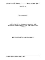 Chất lượng nước và thành phần loài tảo silic (bacillariophyta) ở hồ cửa nam   thành phố vinh   nghệ an 