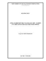 Công nghiệp hỗ trợ ngành giày dép   nghiên cứu đối với ngành giày dép ở hải phòng 