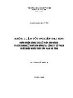 Hoàn thiện công tác kế toán bán hàng và xác định kết quả bán hàng tại công ty cổ phần xuất nhập khẩu thủy sản nam hà tĩnh luận văn tốt nghiệp đại học 