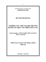 Nghiên cứu chế tạo bộ truyền bánh vít trục vít trên máy CNC 