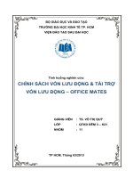 CHÍNH SÁCH vốn lưu ĐỘNG & tài TRỢ vốn lưu ĐỘNG – OFFICE MATES 