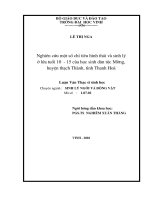 Nghiên cứu một số chỉ tiêu hình thái và sinh lí ở lứa tuổi 10   15 của học sinh dân tộc mường, huyện thạch thành, tỉnh thanh hoá 