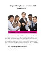 Tài liệu Bí quyết làm giàu của Napoleon Hill (Phần cuối) pptx