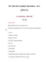 Tài liệu ÔN THI TỐT NGHIỆP NỘI KHOA – ICU (PHẦN 6) ppt