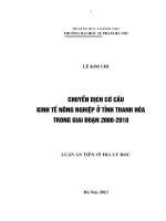 Chuyển dịch cơ cấu kinh tế nông nghiệp ở tỉnh thanh hóa trong giai đoạn 2000 2010 