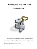 Tài liệu Mở rộng hoạt động kinh doanh với chi phí thấp pdf