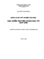 Đặc điểm truyện ngắn bão lũ sau 1986 