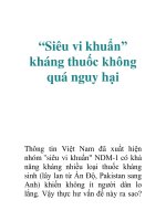 Tài liệu “Siêu vi khuẩn” kháng thuốc không quá nguy hại docx