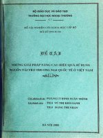 Những giải pháp nâng cao hiệu quả sử dụng nguồn tài trợ thương mại quốc tế ở việt nam 
