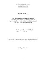 Ứng dụng một số mô hình tài chính vào công tác quản lý danh mục đầu tư tại tổng công ty tài chính cổ phần dầu khí việt nam   chi nhánh đà nẵng 