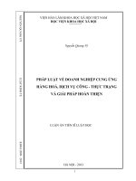 Pháp luật về doanh nghiệp cung ứng hàng hoá, dịch vụ công   thực trạng và giải pháp hoàn thiện 