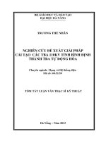 Nghiên cứu đề xuất giải pháp cải tạo các TBA 110kv tỉnh bình định thành TBA tự động hóa 