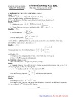Tài liệu Thi thử ĐH môn Toán_THPT Tây Thụy Anh 2010 ppt