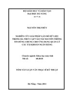 Nghiên cứu giải pháp gắn bó dữ liệu trong đa truy cập vào tài nguyên thông tin dùng chung cho ứng dụng quản lý các tài khoản ngân hàng 