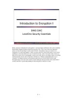 Tài liệu Introduction to Encryption I pptx