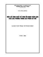 Một số tính chất về tính ổn định tiệm cận của các phương trình sai phân có trễ 