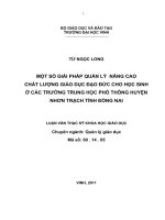 Một số giải pháp quản lý nâng cao chất lượng giáo dục đạo đức cho học sinh ở các trường trung học phổ thông huyện nhơn trạch tỉnh đồng nai luận văn thạc sĩ khoa học giáo dục 