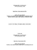 Một số giải pháp nâng cao chất lượng đội ngũ cán bộ quản lý trường trung học phổ thông tỉnh hà tĩnh 