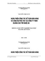 Hoàn thiện công tác kế toán bán hàng và công nợ phải thu tại công ty TNHH quảng cáo trẻ nghệ an 