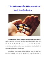 Tài liệu Viêm khớp dạng thấp: Thận trọng với các thuốc ức chế miễn dịch doc