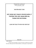 Xây dựng quy hoạch cán bộ quản lý trường tiểu học quận kiến an, thành phố hải phòng luận văn thạc sĩ khoa học giáo dục 