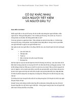 Tài liệu CÓ SỰ KHÁC NHAU GIỮA NGƯỜI TIẾT KIỆM VÀ NGƯỜI ĐẦU TƯ docx