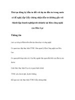 Tài liệu Thủ tục đăng ký đầu tư đối với dự án đầu tư trong nước có đề nghị cấp Giấy chứng nhận đầu tư (không gắn với thành lập doanh nghiệp/chi nhánh) tại Khu công nghệ cao Hòa Lạc pptx