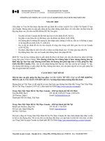 Tài liệu Thông Tin và hướng dẫn xin thị thực nhập cảnh du học Canada ppt