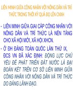 Tài liệu CHƯƠNG 8: LIÊN MINH GIỮA CÔNG NHÂN VỚI NÔNG DÂN VÀ TRÍ THỨC TRONG THỜI KỲ QUÁ ĐỘ LÊN CNXH doc