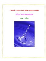 Tài liệu Chủ Đề: Nước và các hiện tượng tự nhiên - Đề tài: Nước ở quanh bé pptx