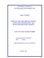 Đánh giá việc thực hiện quy hoạch sử dụng đất giai đoạn 2001 2010 huyện trà lĩnh, tỉnh cao bằng 