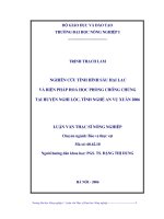 Ngiên cứu tình hình sâu hại lạc và biện pháp hóa học phòng chống chúng tại huyện nghi lộc, nghệ an vụ xuân 2006 