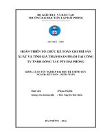 Hoàn thiện tổ chức kế toán chi phí sản xuất và tính giá thành sản phẩm tại công ty TNHH đóng tàu PTS hải phòng 