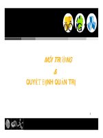 Tài liệu CHƯƠNG 3: MÔI TRƯỜNG & QUYẾT ĐỊNH QUẢN TRỊ doc