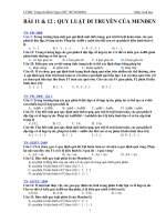 Trắc nghiệm Di truyền Menden