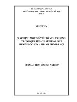 Xác định một số yếu tố môi trường trong quy hoạch sử dụng đất huyện sóc sơn thành phố hà nội 