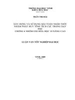 Xây dựng và sử dụng bài toán nhận thức nhằm phát huy tính tích cực trong dạy học chương 6 nhóm oxy hoá học 10 nâng cao 