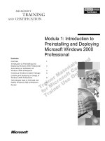 Tài liệu Module 1: Introduction to Preinstalling and Deploying Microsoft Windows 2000 Professional doc
